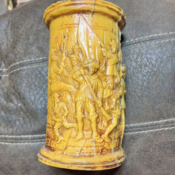 50’s German Johann Gunter Walldurn Baden Carved Candle 3D Musketeers Drummer - Picture 3 of 16